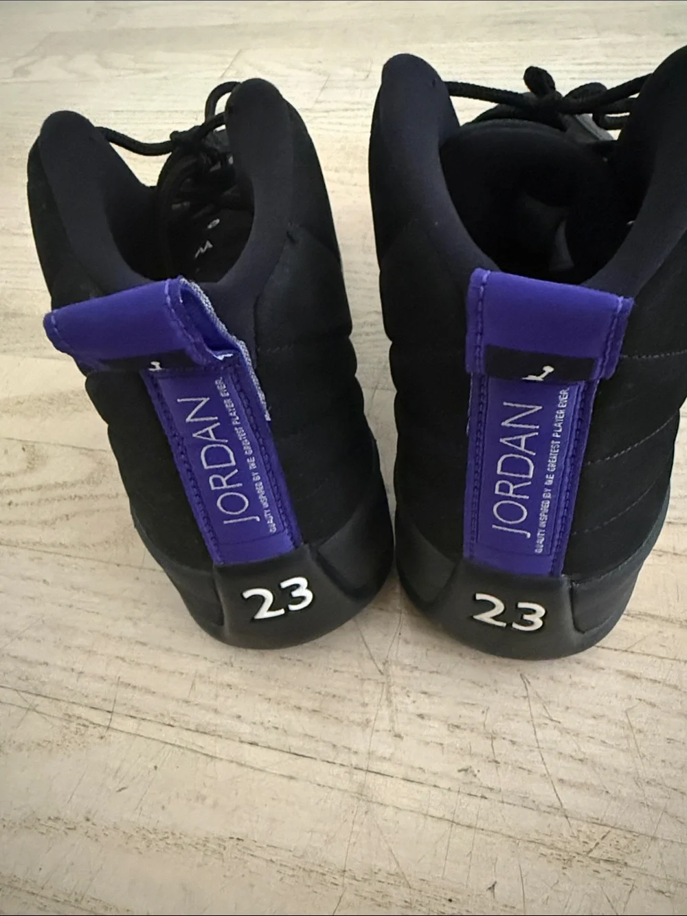 Jordan Men's Black and Purple High-Top Athletic Sneakers